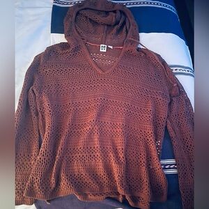 ROXY JR NEW Hippie Hoodie Relaxed Sweater Sz L